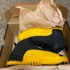 University Gold black and yellow Jordan 12s
